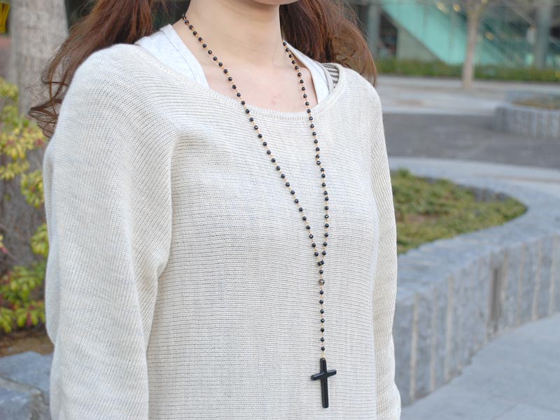 楽天市場 ネックレス オニキス クロス オニキス カット ピンつなぎ ロザリオ 天然石 ユキコ オオクラ ブランド おしゃれ ジュエリー アクセサリー 送料無料 女性 ギフト プレゼント にも ユキコ オオクラ アウトレット