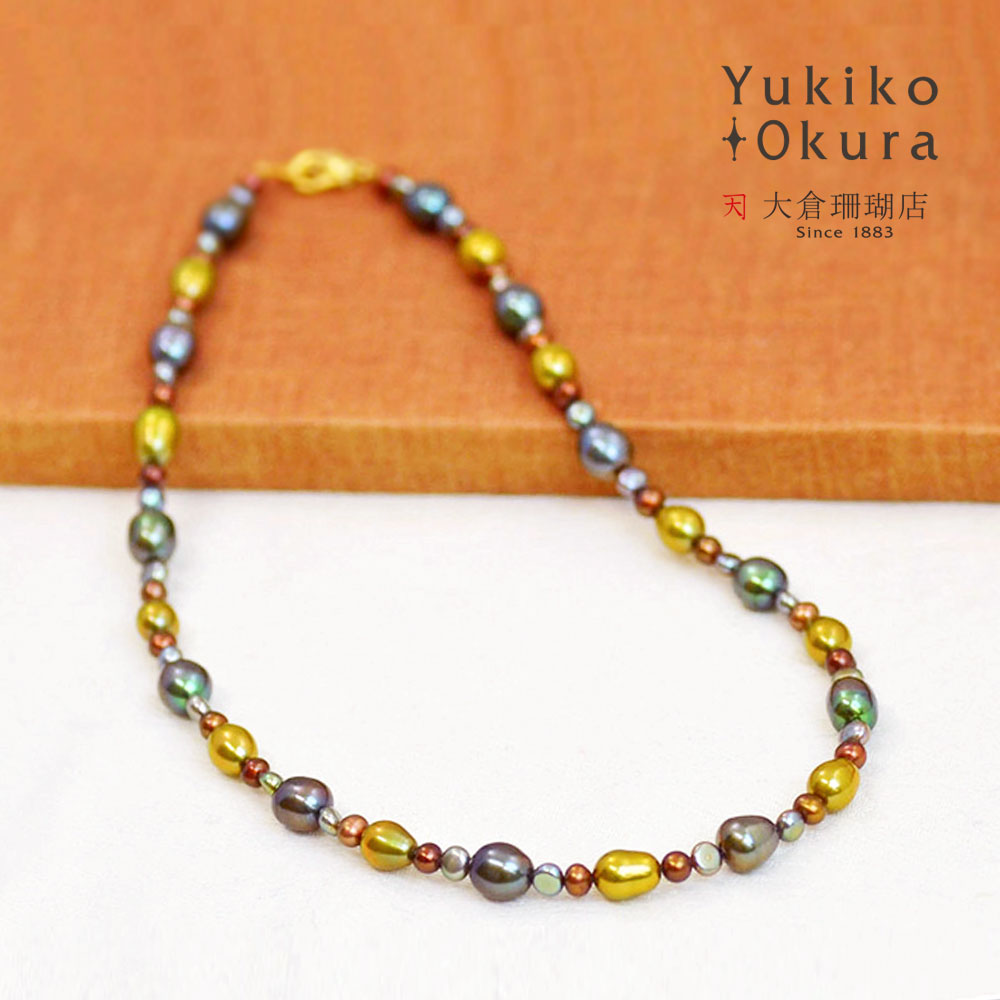 楽天市場】淡水パール ネックレス 真珠 アクアマリン シトリン シェル