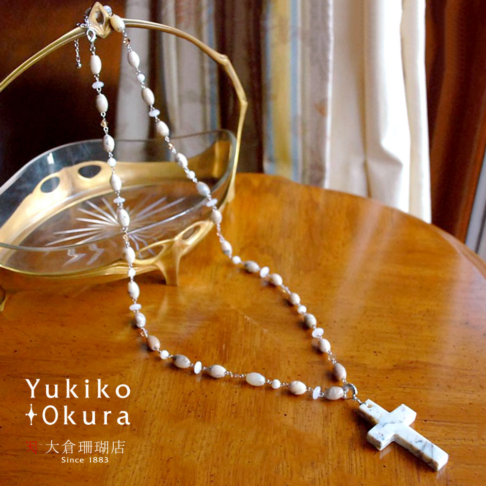 Yukiko Okura ユキコオオクラ ターコイズ クロスネックレス 天然石
