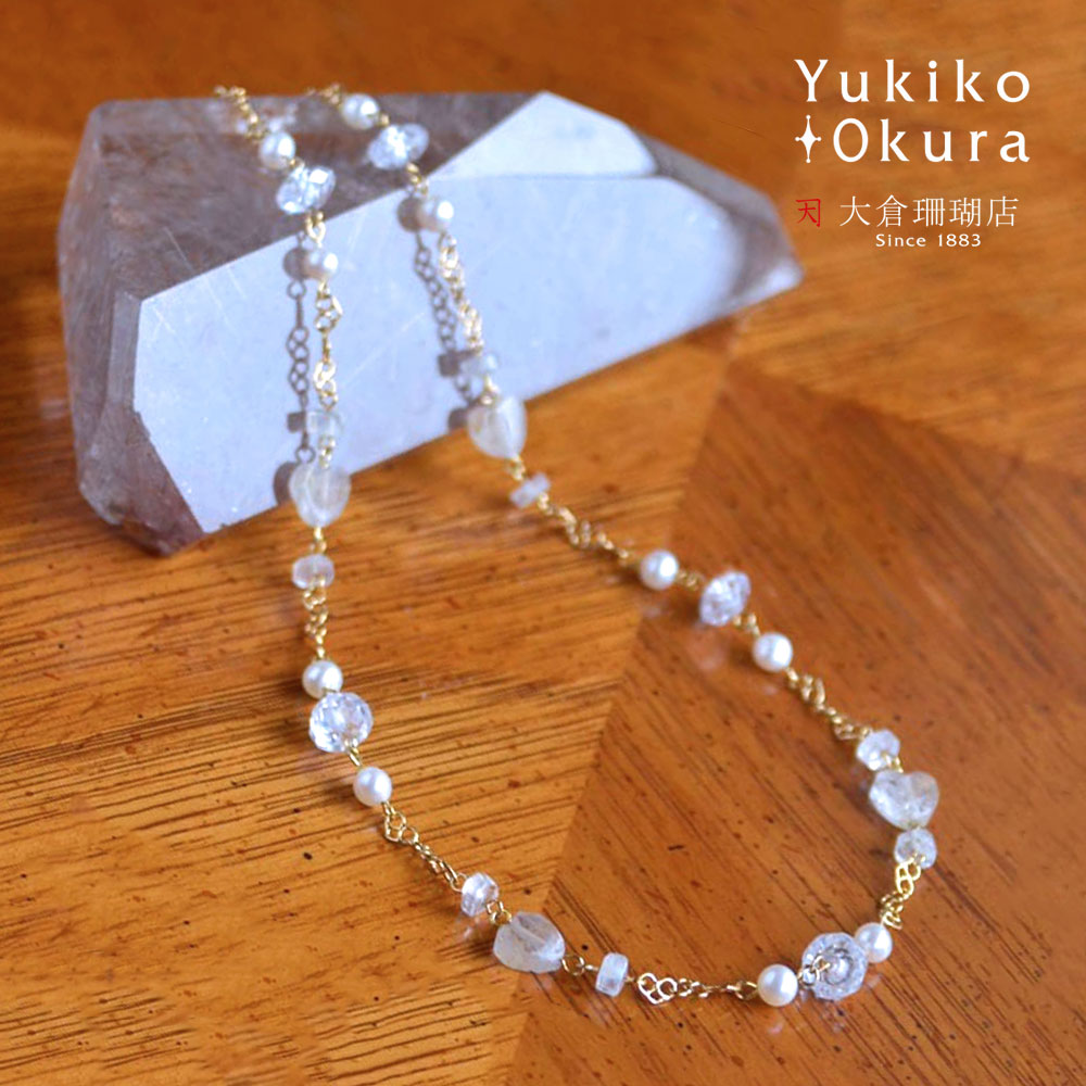 楽天市場】淡水パール ネックレス 真珠 アクアマリン シトリン シェル