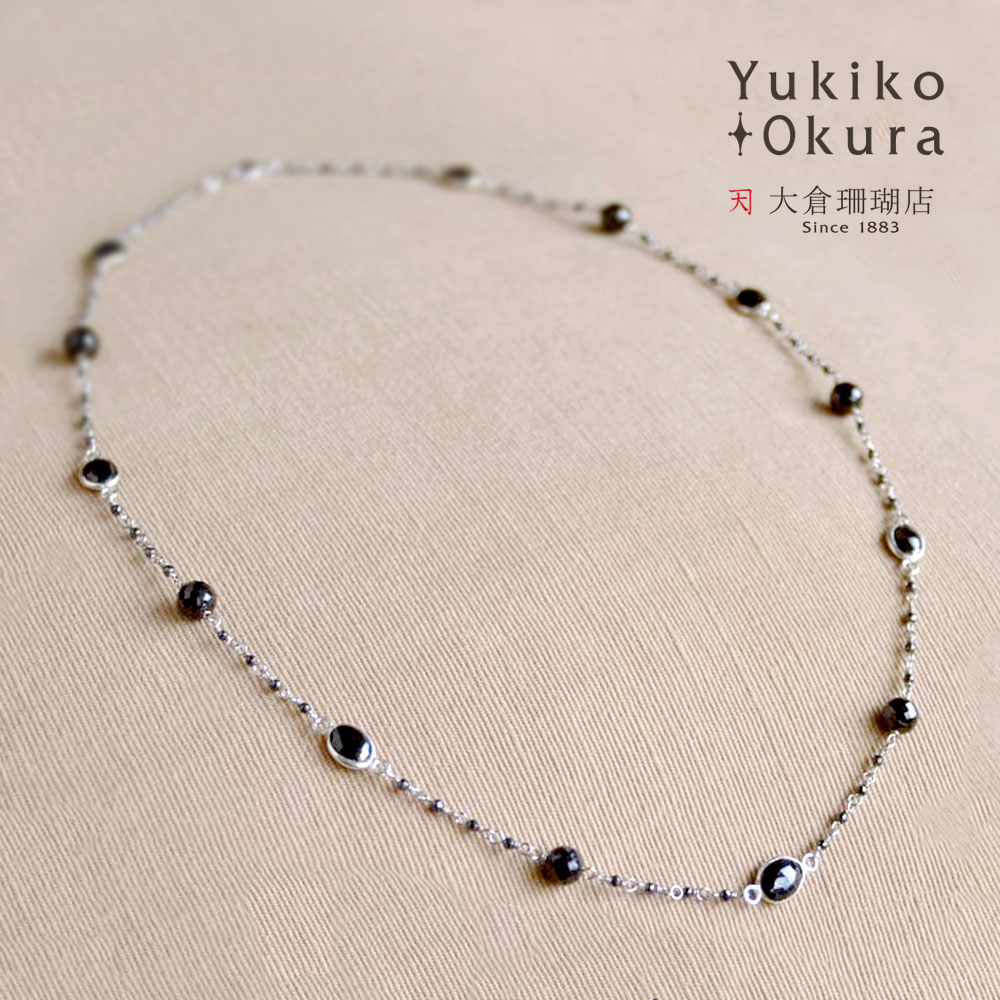【全品ポイント5倍】ブラックスピネル ロングネックレス シルバー SV925 天然石 ユキコ オオクラ ブランド レディース ジュエリー 送料無料 8月誕生石 15,984円