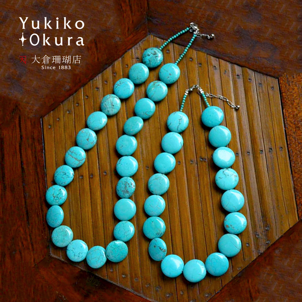 楽天市場】ターコイズ ロングネックレス トルコ石 天然石 ユキコ