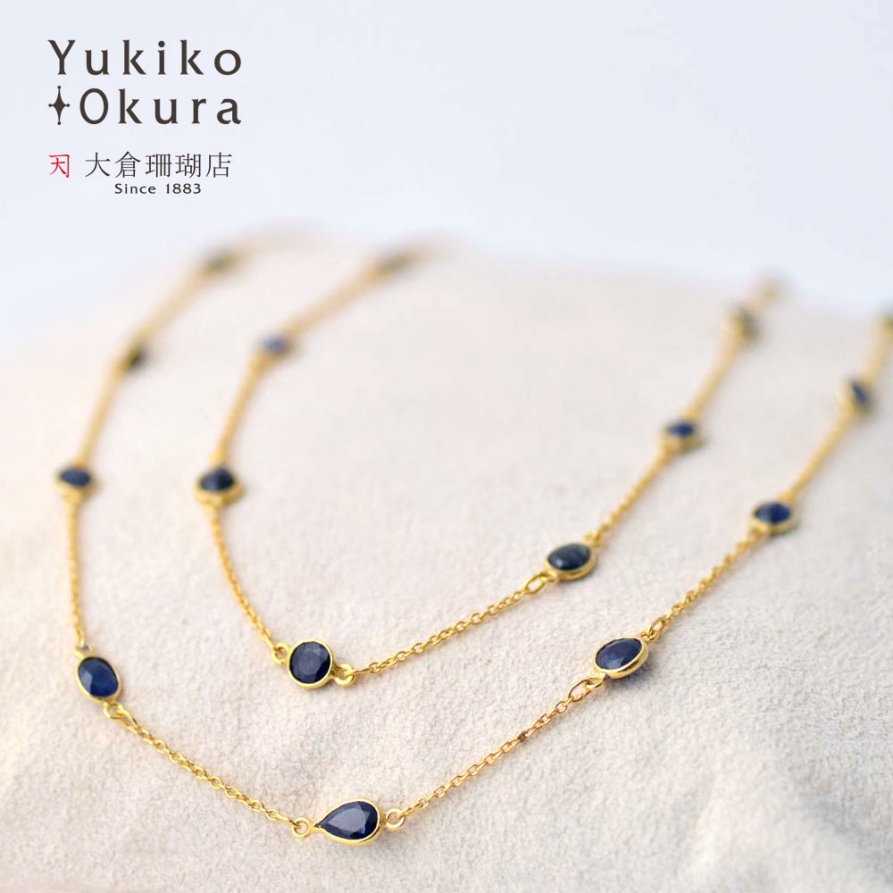 楽天市場】サファイア ネックレス 18金 K18 ゴールド マルチ