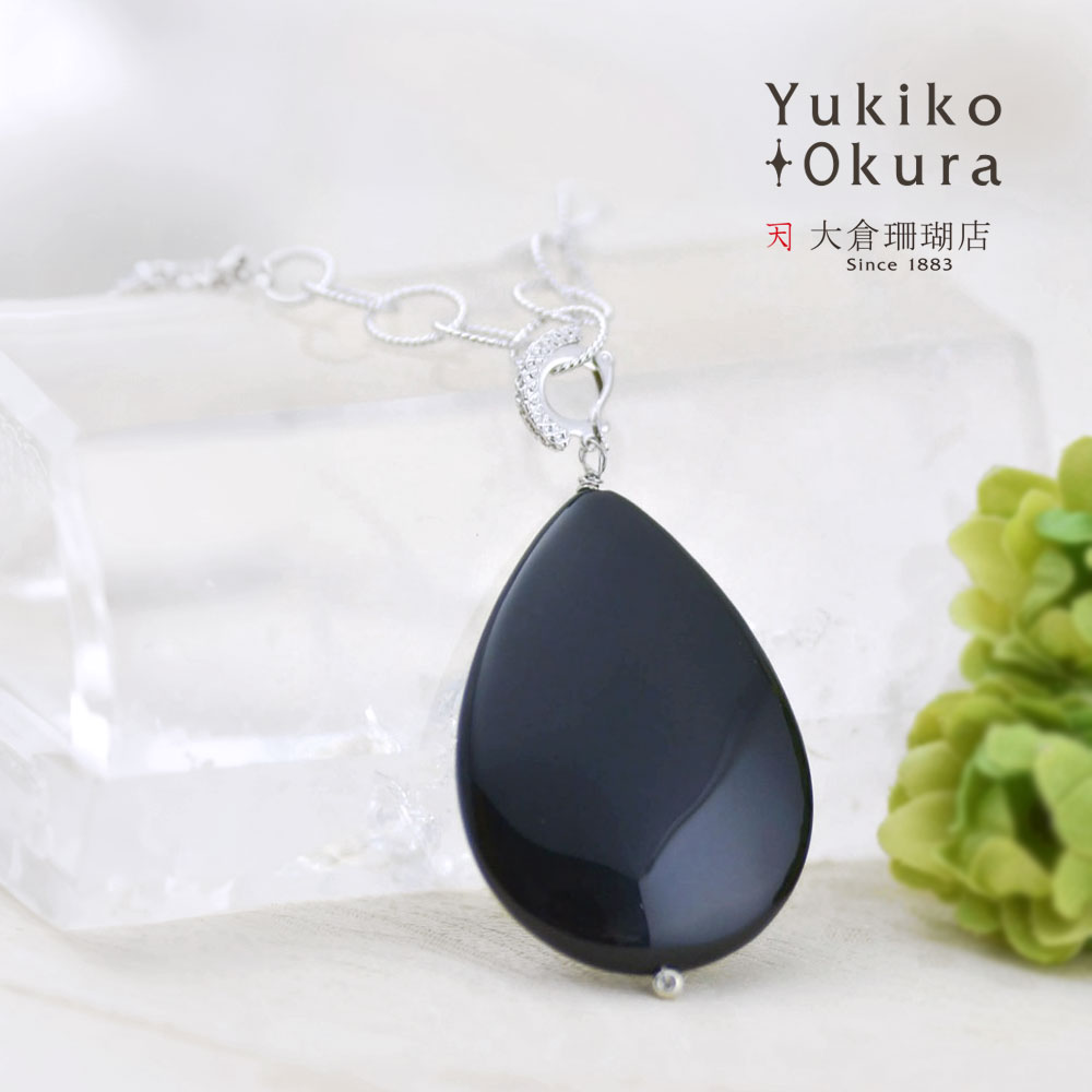 楽天市場】ペンダント トップ ヘッド オニキス フラット ドロップ