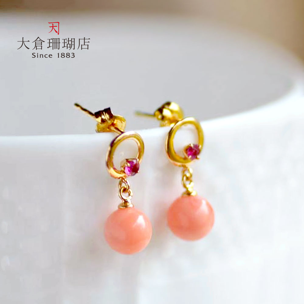 18k珊瑚ピアス✨美品✨ yo-se-0128_1.jpg