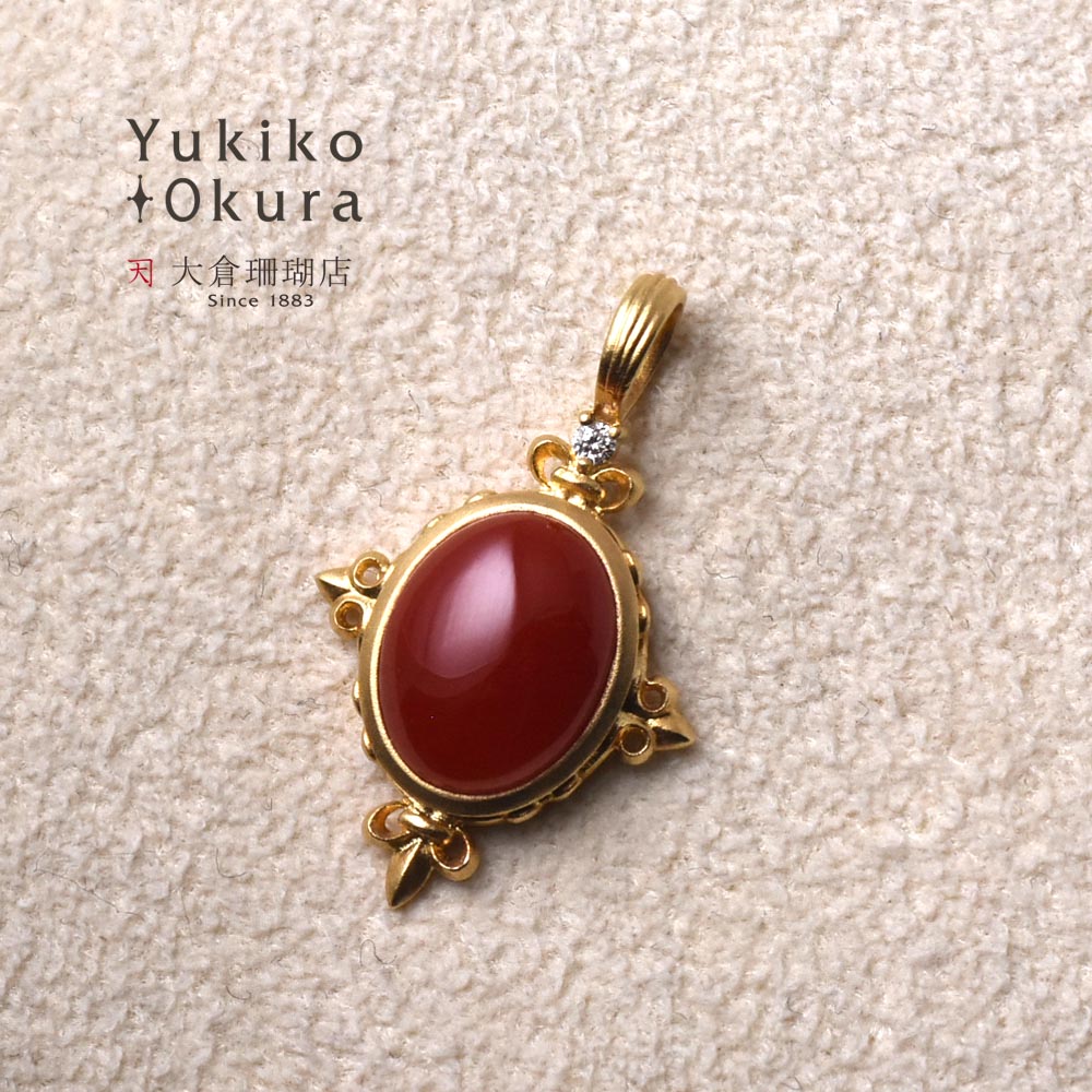 楽天市場】赤珊瑚 ペンダント トップ ヘッド さんご サンゴ K18 18金