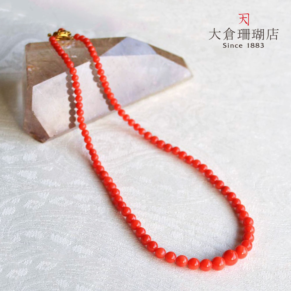 艶やかに輝く天然赤珊瑚 編み込みネックレス 艶やかに輝く天然赤珊瑚 編み込みネックレス