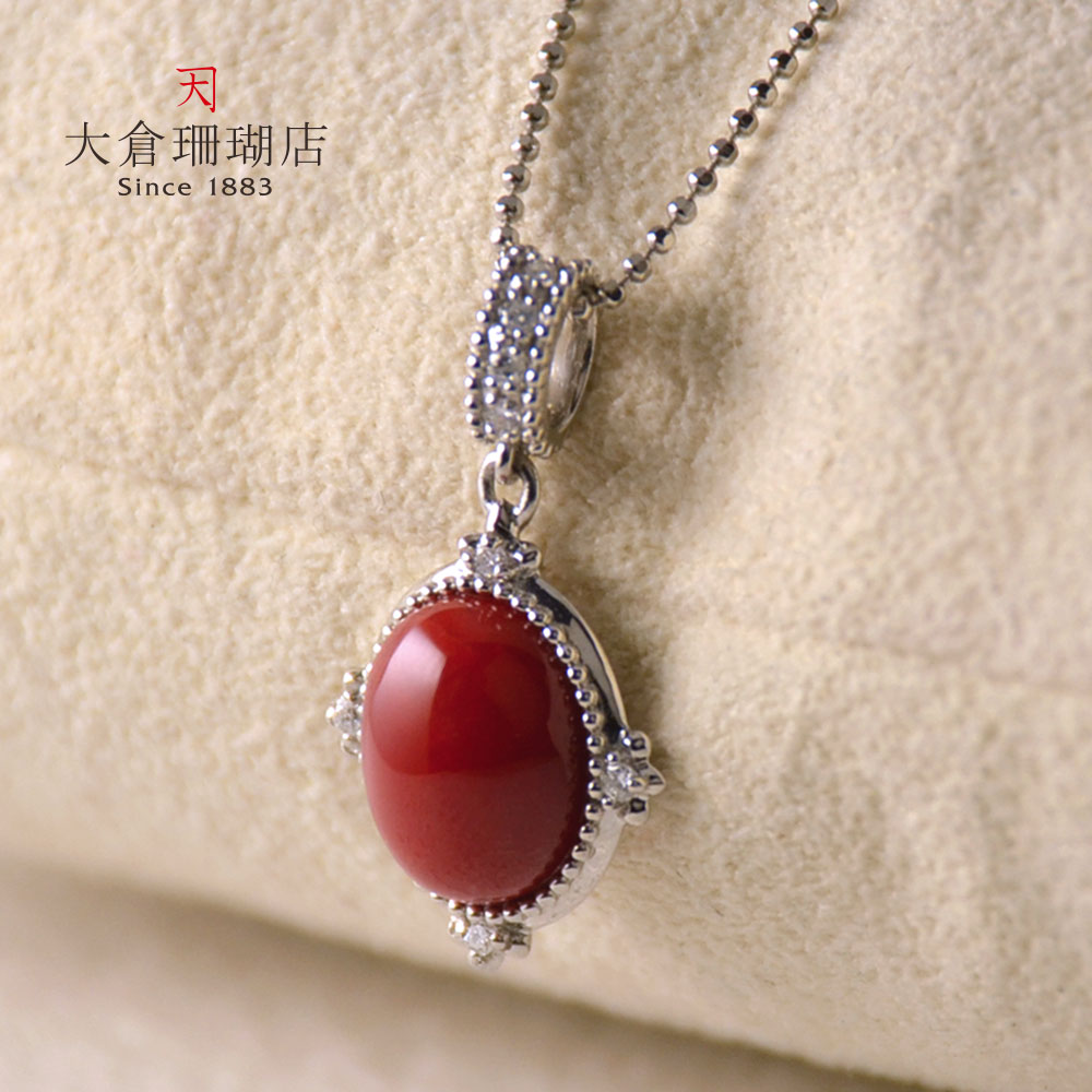 楽天市場】血赤珊瑚 ペンダント ネックレス サンゴ さんご ダイヤ