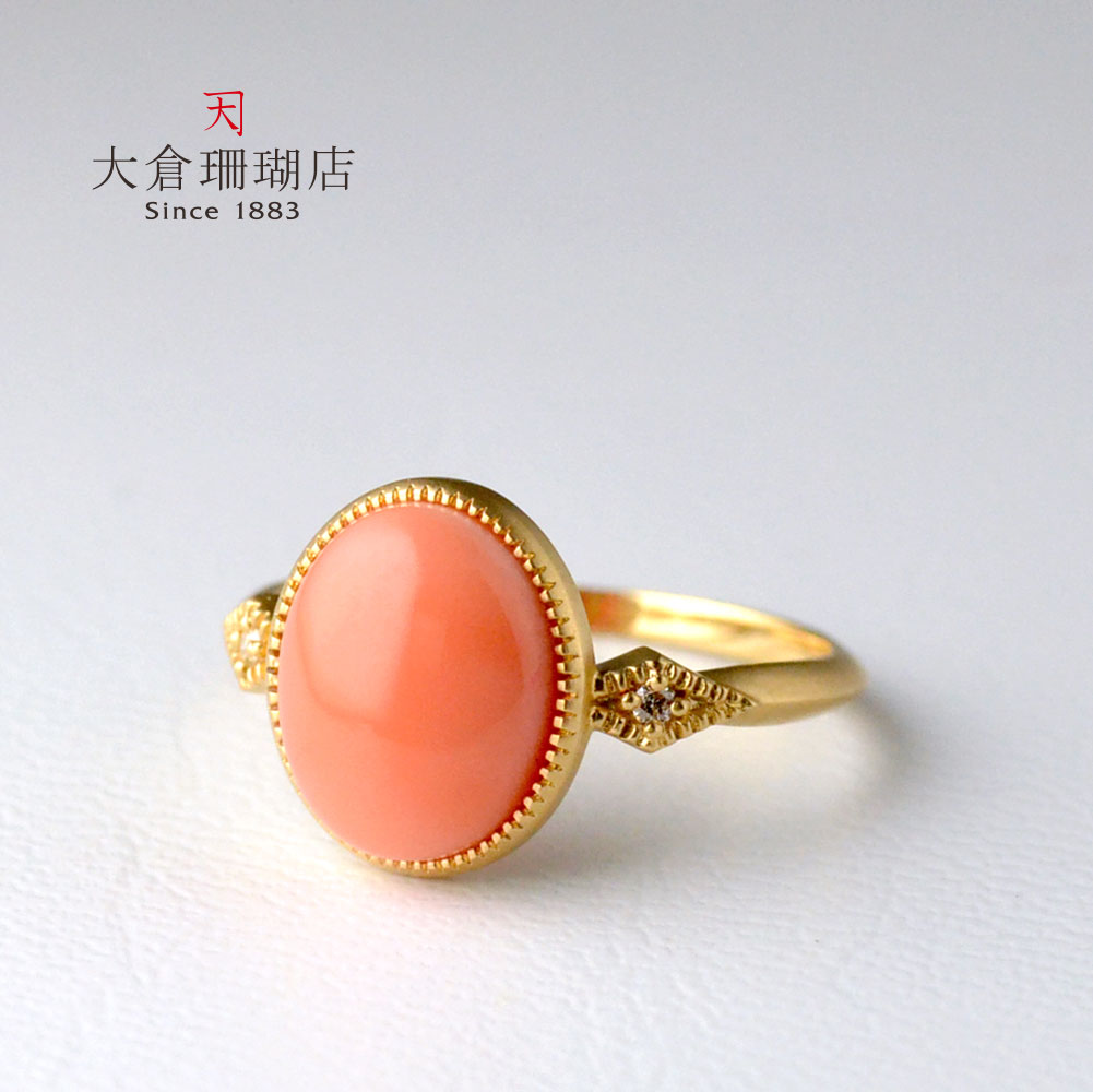 カオル　コーラル　サンゴ　リング　K10 14号 カオル コーラル サンゴ リング K10 14号 - メルカリ