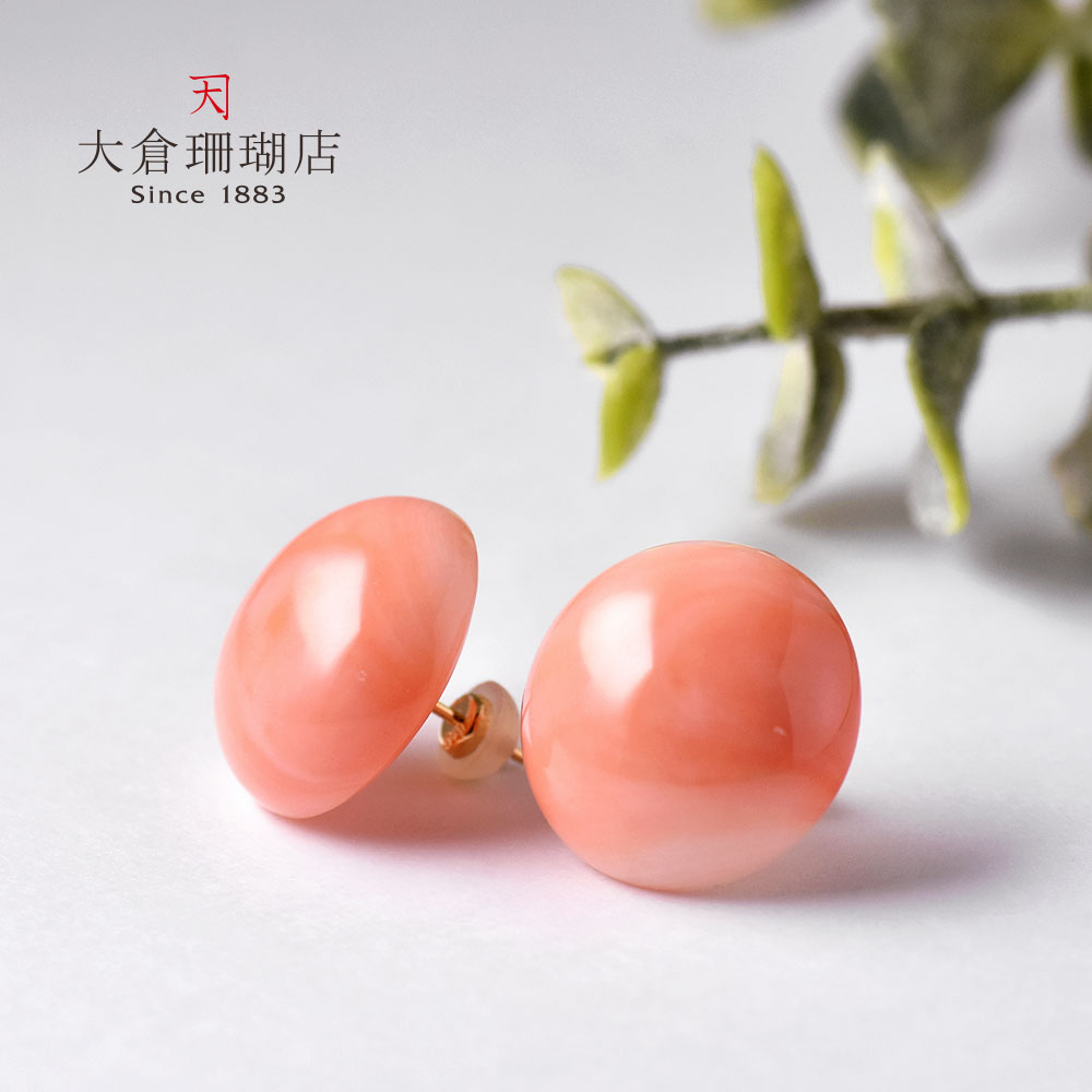 楽天市場】ミッド珊瑚 ピアス ピンク サンゴ さんご K18 18金 ゴールド