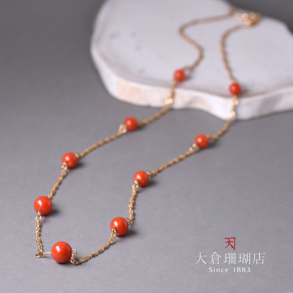 楽天市場】赤珊瑚 ネックレス サンゴ さんご 18金 K18 14金 K14