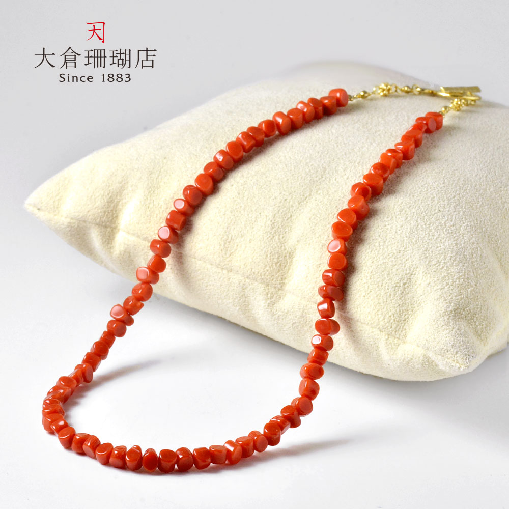 沖縄本サンゴネックレスとイヤリングセット　珊瑚　サンゴ　ロングネックレス　く25 沖縄本サンゴネックレスとイヤリングセット 珊瑚 サンゴ ロング