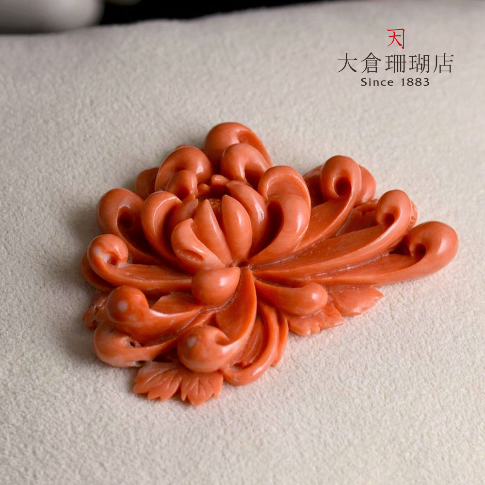 楽天市場】モモイロ珊瑚 サンゴ さんご 紫陽花 彫刻 帯留め ブローチ