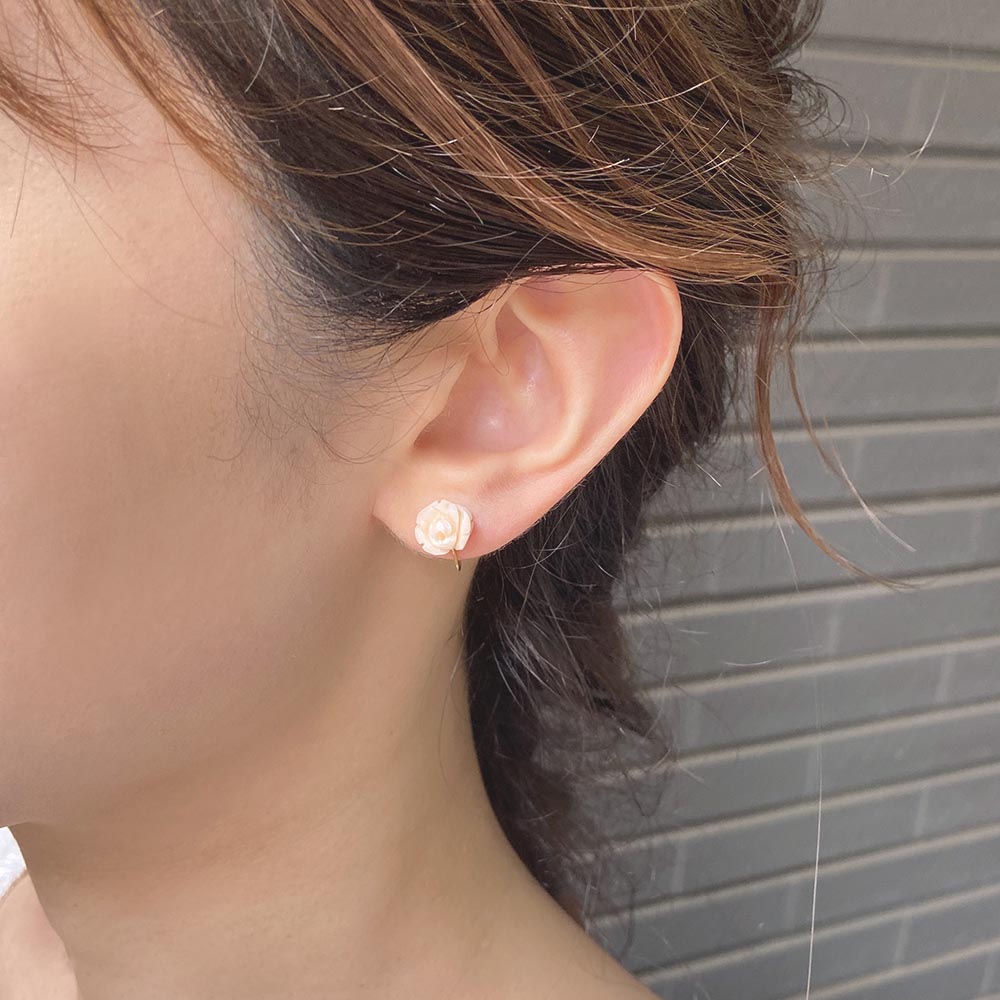 最高 サンゴ 珊瑚 モモイロ ピアス イヤリング さんご にも プレゼント ギフト 女性 送料無料 アクセサリー ジュエリー おしゃれ ブランド オオクラ ユキコ 天然石 ロング 3石 K10 10金 レディースジュエリー アクセサリー