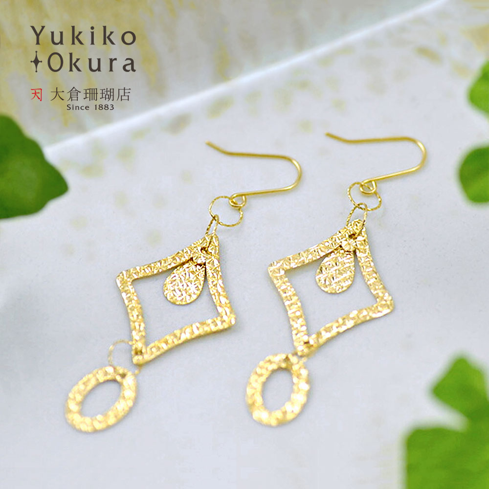 楽天市場】ゴールド ピアス K18 18金 リーフ 葉っぱ フリンジ ユキコ