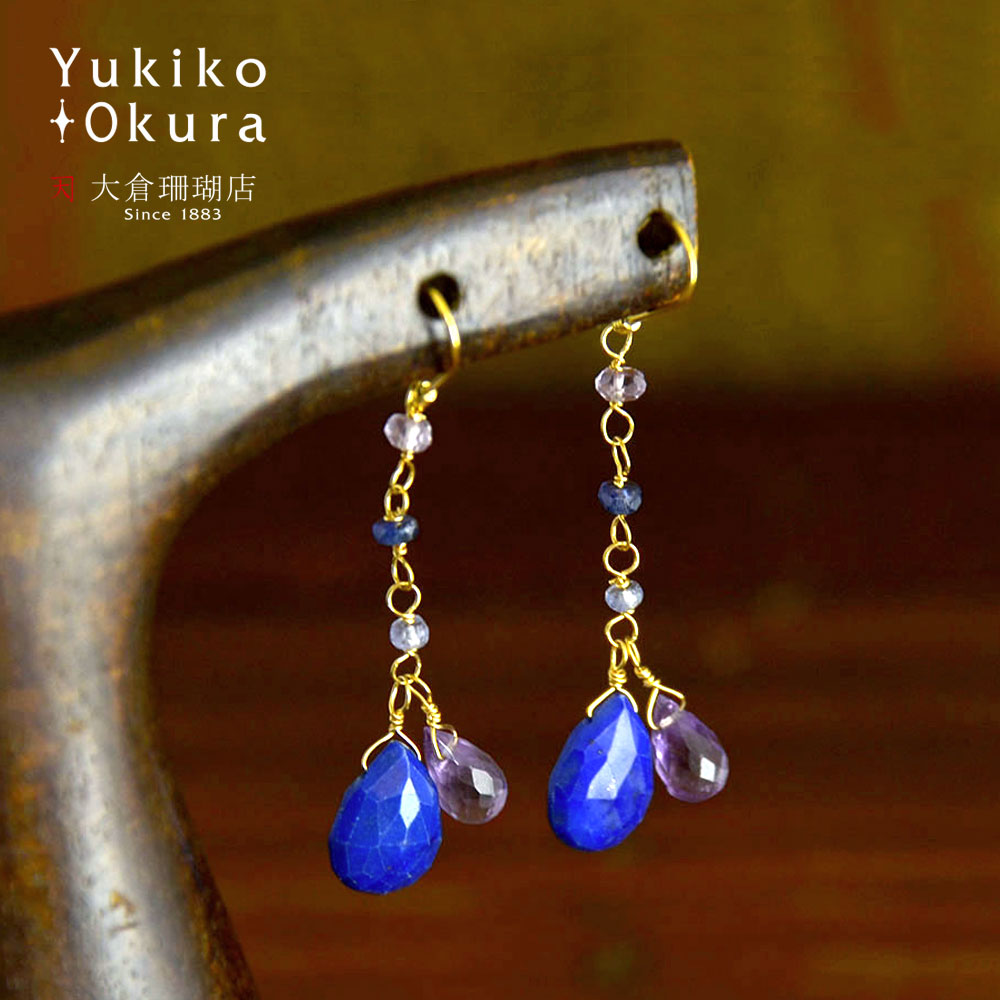 楽天市場】ピンクトパーズ ピアス サファイア モルガナイト 18金 K18