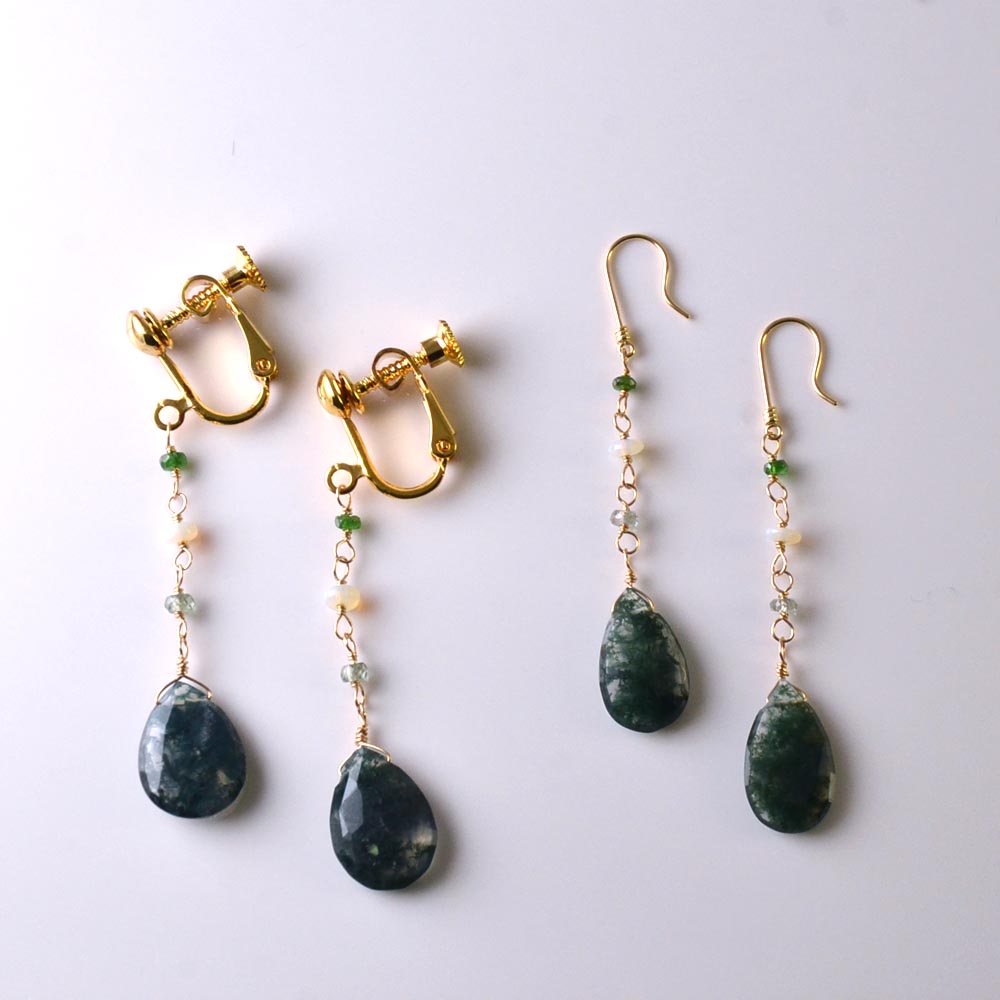 限定品 サボライト マルチサファイア エチオピアオパール モスアゲイト ピアス イヤリング K18 にも プレゼント ギフト 女性 送料無料 アクセサリー ジュエリー おしゃれ ブランド オオクラ ユキコ 天然石 18金 Oc Ep 0552 Www Mamanminimaliste Com