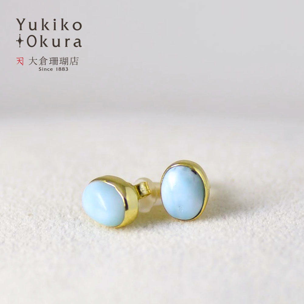 楽天市場】K18YG ラリマー ピアスK18ゴールド ピアス 18金