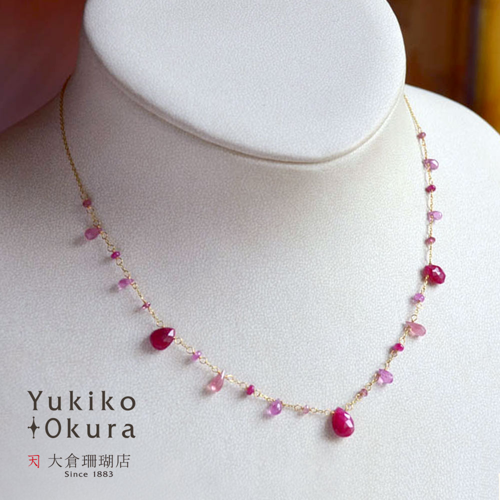 楽天市場】ピンクサファイア ネックレス トパーズ ローズ