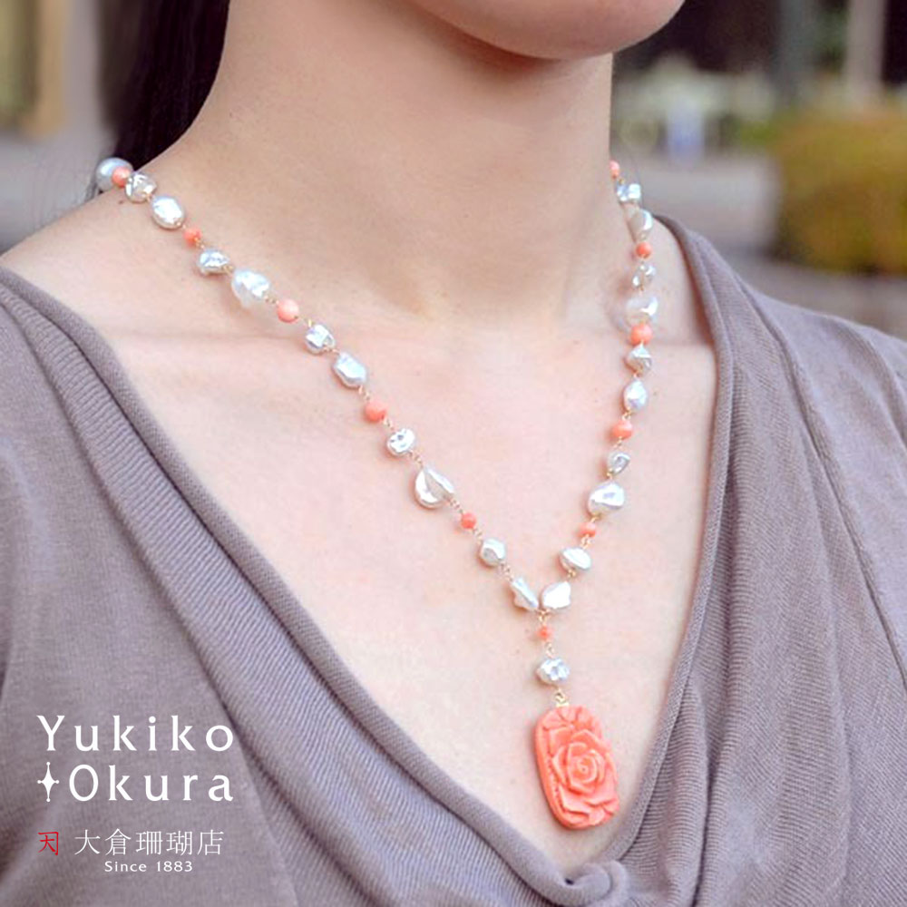 楽天市場】琥珀 胡渡り珊瑚 編みネックレス サンゴ さんご