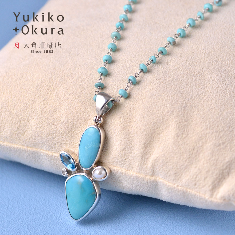 楽天市場】ターコイズ ネックレス トルコ石 ライトカラー スライス