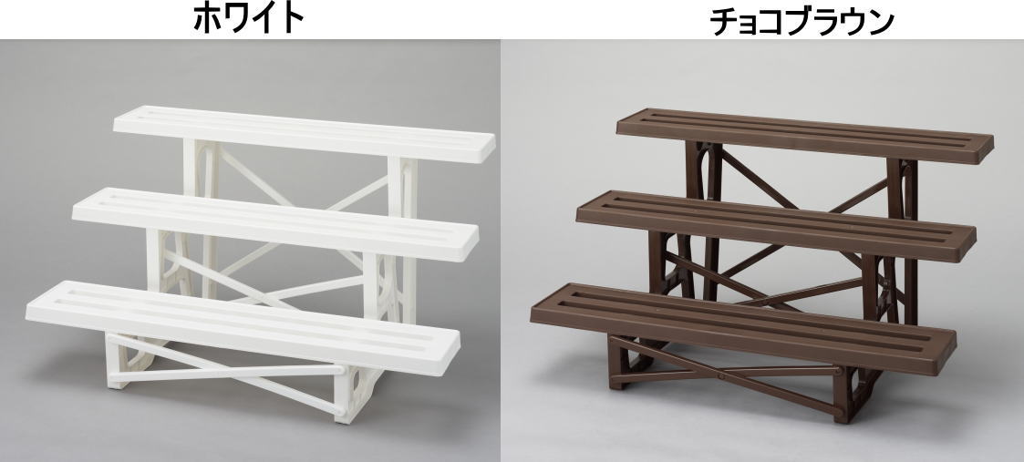 楽天市場】木製ラティスフェンス付きフラワースタンド 3段ブラウン/3段