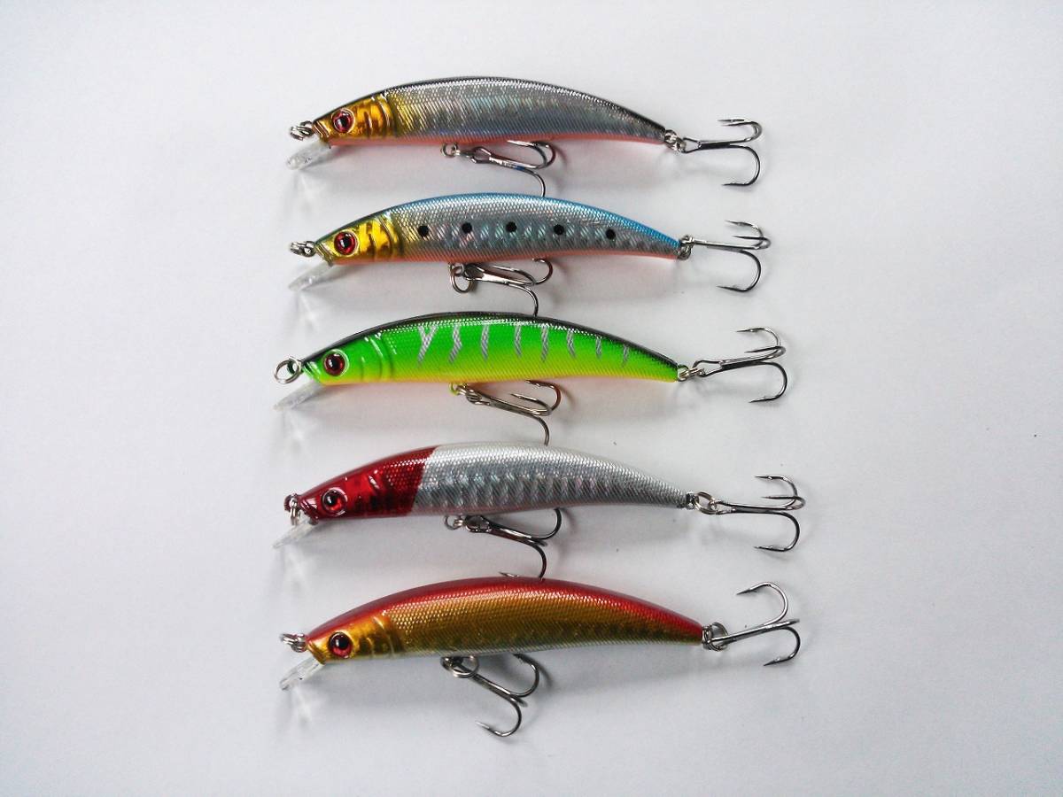 楽天市場 フローティングミノー 定番カラー 5色セット 8 5g 9cm レッドヘッド イワシ グリーン シルバー 赤金 アカキン ゴールド シーバス ブラックバス つり具の雪見堂 楽天市場店