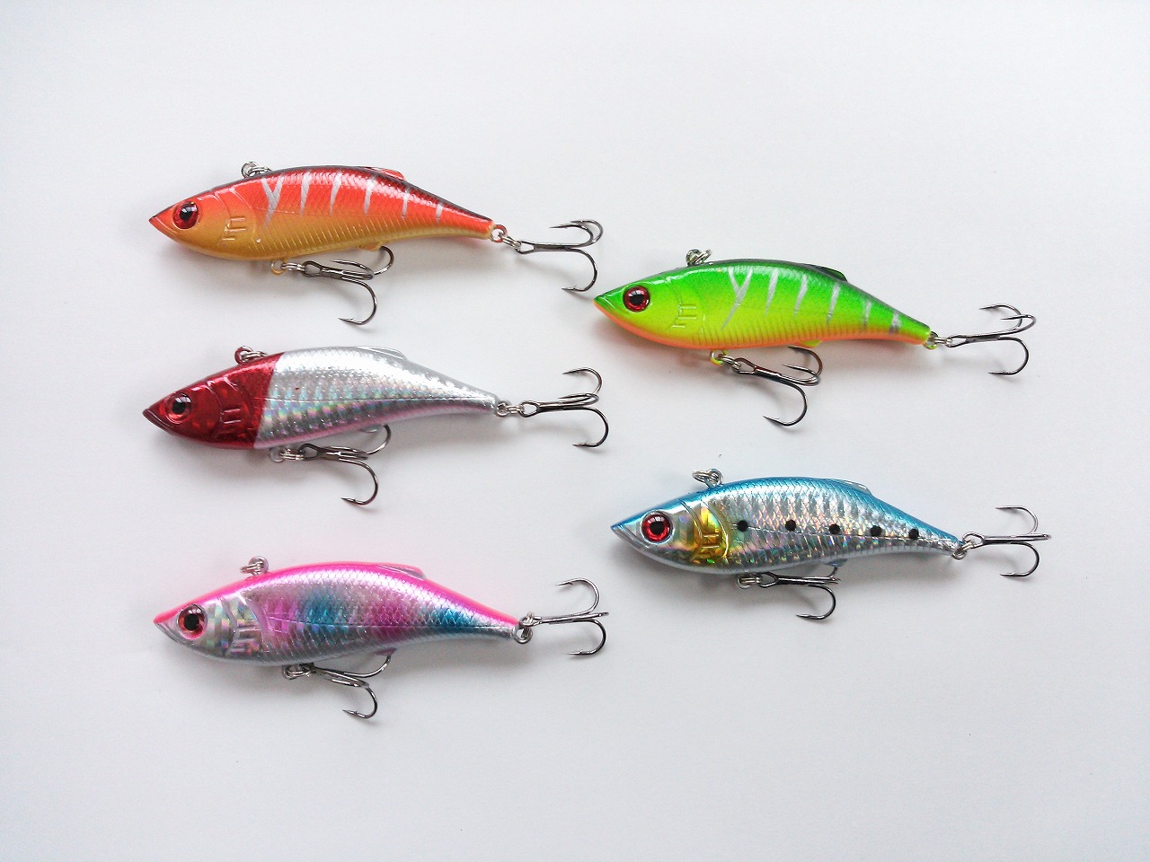 楽天市場 バイブレーション 定番カラー 8cm 10g 5色 セット シーバス ブラックバス 根魚 青物 フラットフィッシュ バイブ つり具の雪見堂 楽天市場店