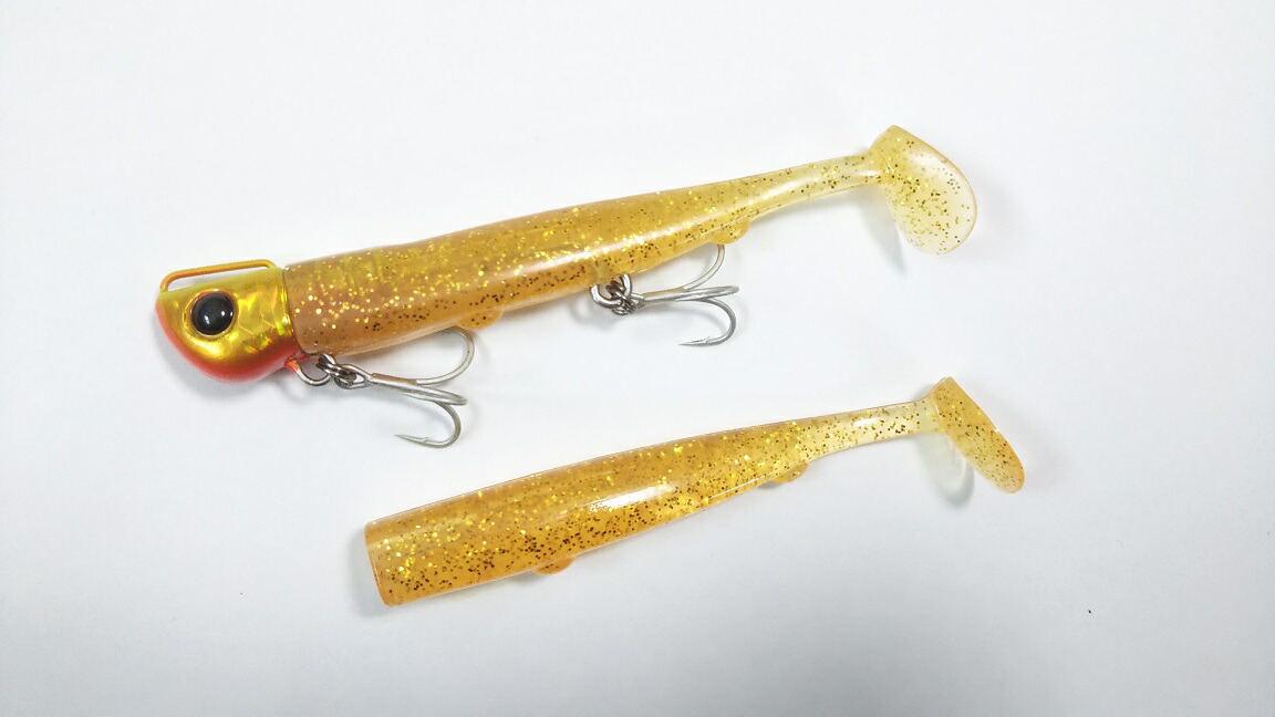 楽天市場】かっ飛び ジグヘッド ＋ ワーム 2色セット イエロー ピンク