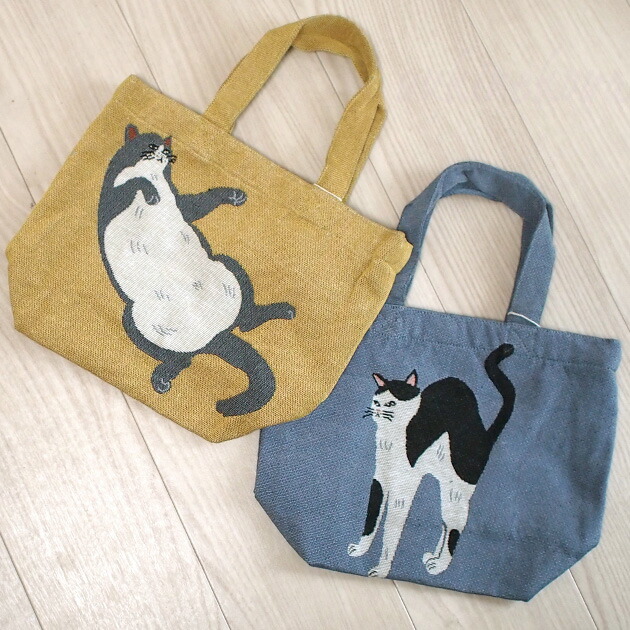 楽天市場】猫のトートバッグ ゴロゴロにゃんこ ミニトート ハチワレ