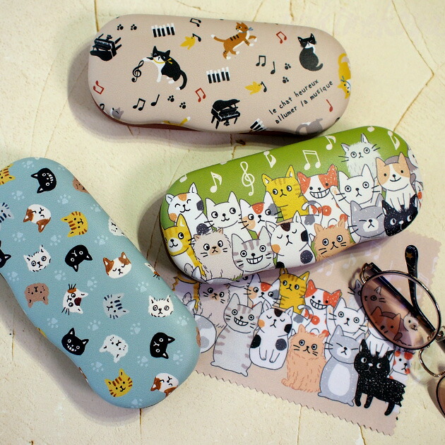 楽天市場】メガネケース 猫柄 メガネ拭き付き たまちゃん モノたま