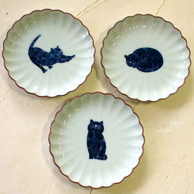 楽天市場】猫柄の小皿 藍猫 瀬戸焼 手描き一珍 瀬戸焼 日本製