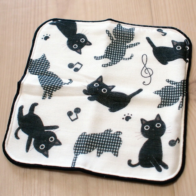 楽天市場 猫のガーゼタオルハンカチ 黒猫たまちゃん ミニハンカチ ノアファミリー 日本製 猫雑貨 猫グッズ ネコ雑貨 ねこ柄 キャット 雪猫屋 楽天市場店