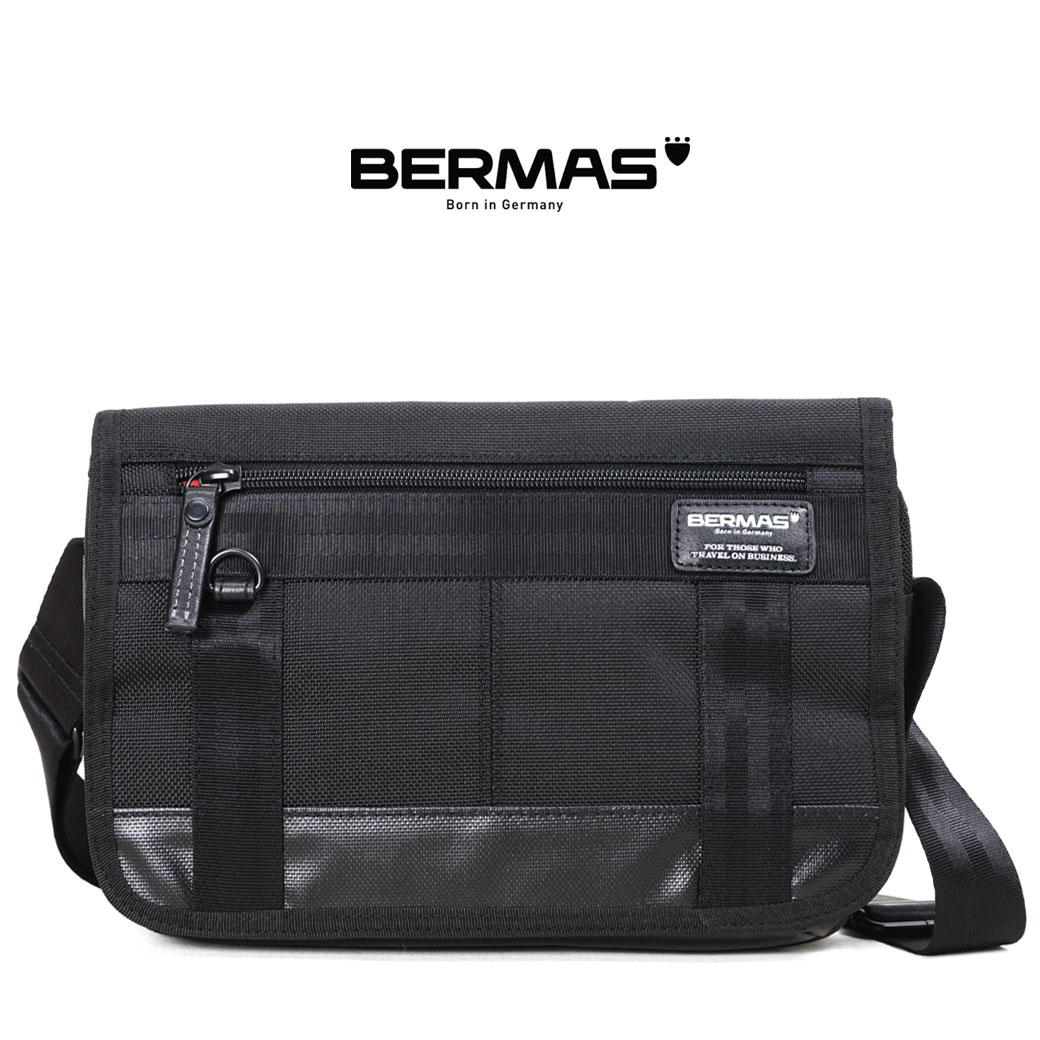 ビジネスバッグ メンズ ショルダーバッグ メンズ ショルダーバッグ ショルダーバッグ 撥水 ブランド タブレット対応 実用性とスタイリングを兼ね備えたビジカジシリーズ 斜めがけ 横型 Bermas バーマス バウアー3 バッグ 肩掛け 小さめ 日本製 撥水 メンズ バッグ