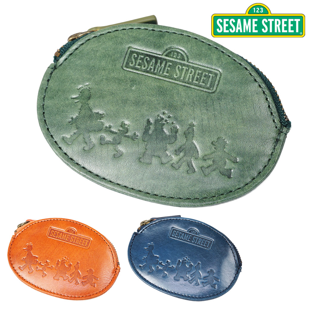 日本公式品 コインケース メンズ Sesame Street セサミストリート 本革 財布 メンズ 小銭入れ メンズ ブランド メンズ コインケース Coincase 通勤 革小物 ビックバード エルモ クッキーモンスター バート アーニー セサミストリートのキャラクターのシルエットが型押