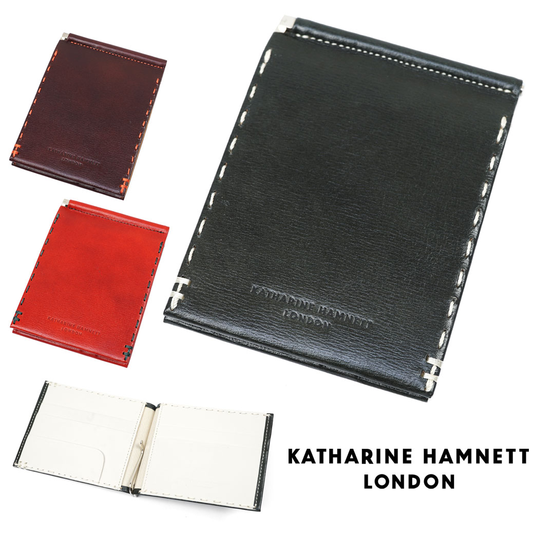 【P15倍＆最大5000円オフクーポン配布中】KATHARINE HAMNETT キャサリンハムネット ロンドン カラーテーラード2 マネークリップ メンズ 革 本革 レザー 財布 札ばさみ マネークリップ カード 薄型 通勤 革小物 二つ折り財布 メンズ 財布 ブランド 490-58703