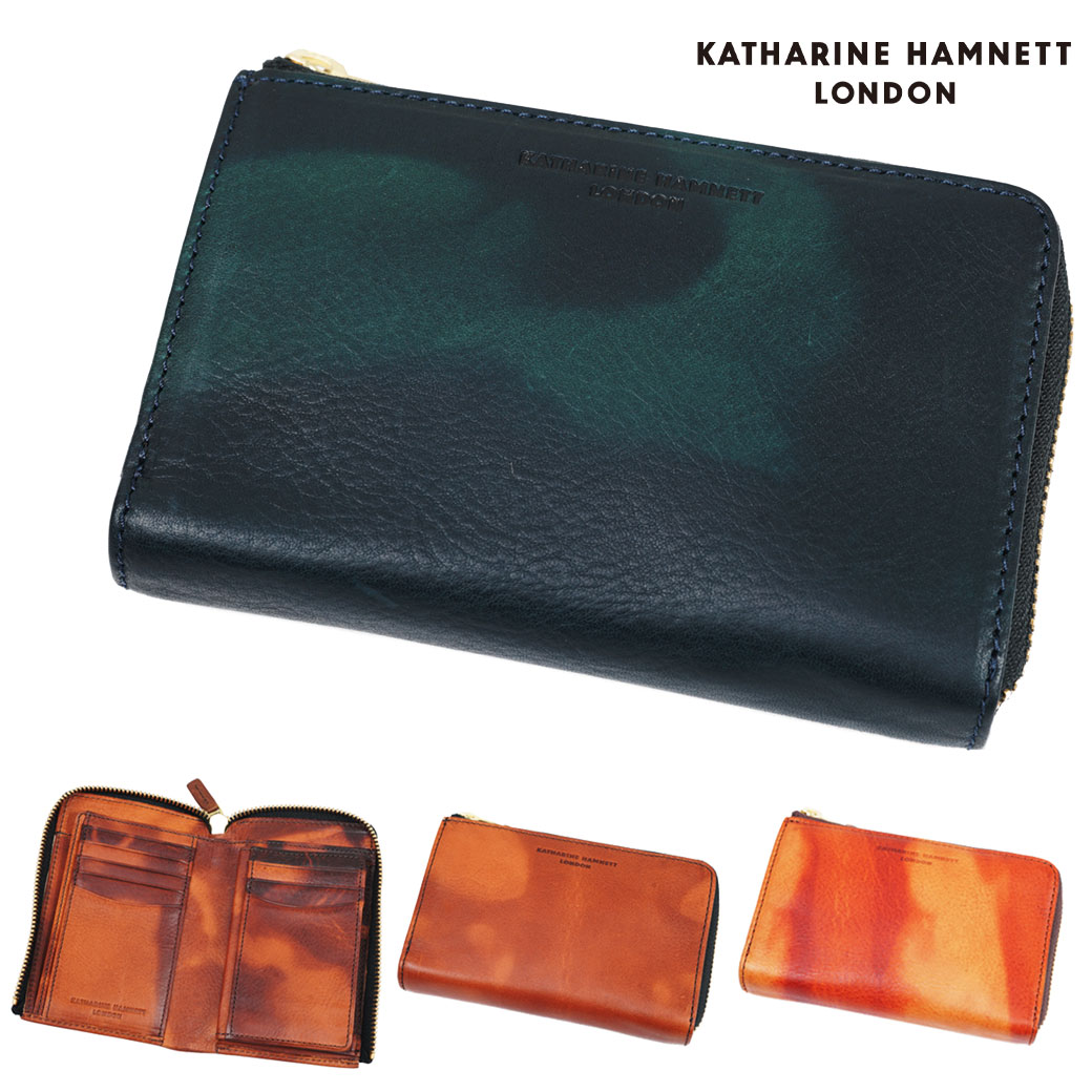 楽天市場 二つ折り財布 メンズ 財布 Katharine Hamnett キャサリンハムネット ロンドン Fluid フルイド 深型 ミドル L字 ファスナー 折財布 折りたたみ 革 レザー 二つ折り 財布 ブランド 本革 折財布 メンズ 折り財布 小銭入れ付き ユキオラボ バッグ 財布 本革