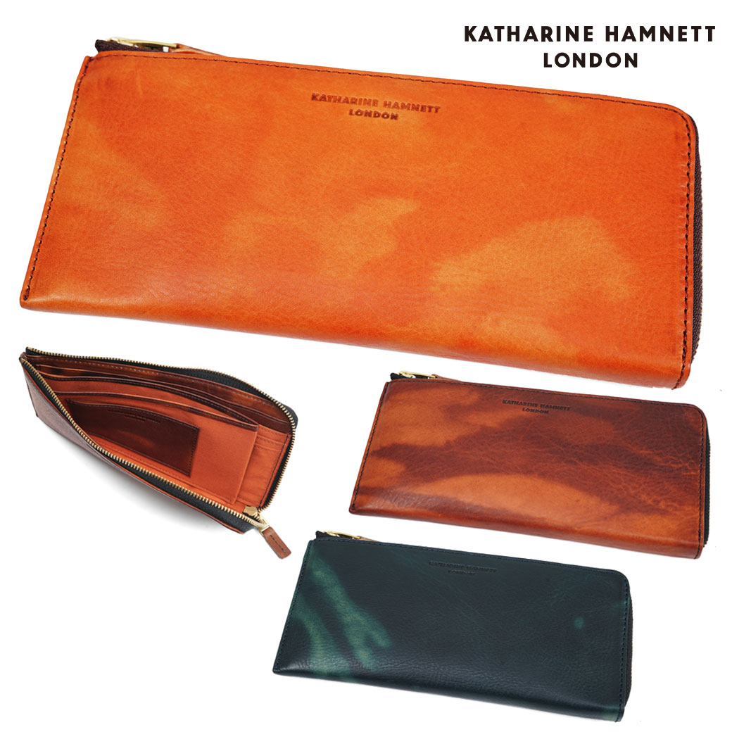 超特価激安 店内全品 長財布 メンズ 長サイフ L字ファスナー 本革 カード13枚収納 Katharine Hamnett London キャサリンハムネット ロンドン Fluid フルイド 長サイフ レザー ムラ染め メンズ 財布 メンズ 長財布 ブランド 490 お気にいる Josenopolis Mg