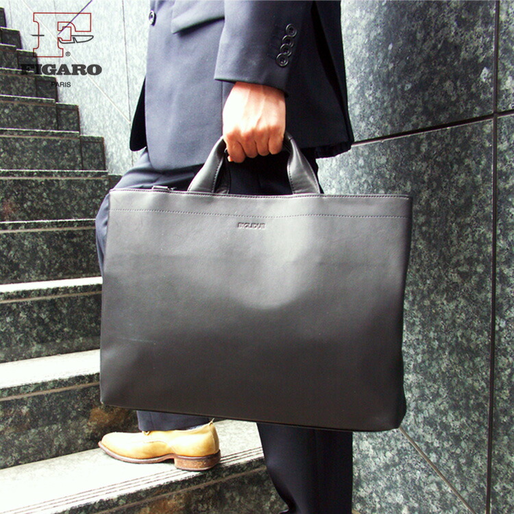 フィガロ 2wayショルダーバッグ レザー ビジネス 大容量 A4可 黒 FIGARO Paris フィガロ ショルダーバッグ 2WAY メンズ 日本製