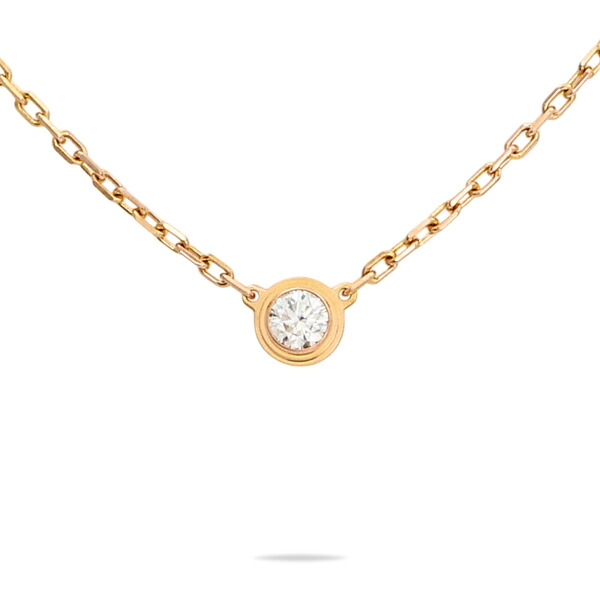 カルティエ ダムール(ディアマン レジェ) スモールモデル K18ピンクゴールド ネックレス 中古 Cartier ペンダント Necklace チェーン 18金 18K PG USED 中古品 ブランド品 美品 送料無料 ラッピング無料｜ジェムキャッスルゆきざきLadies