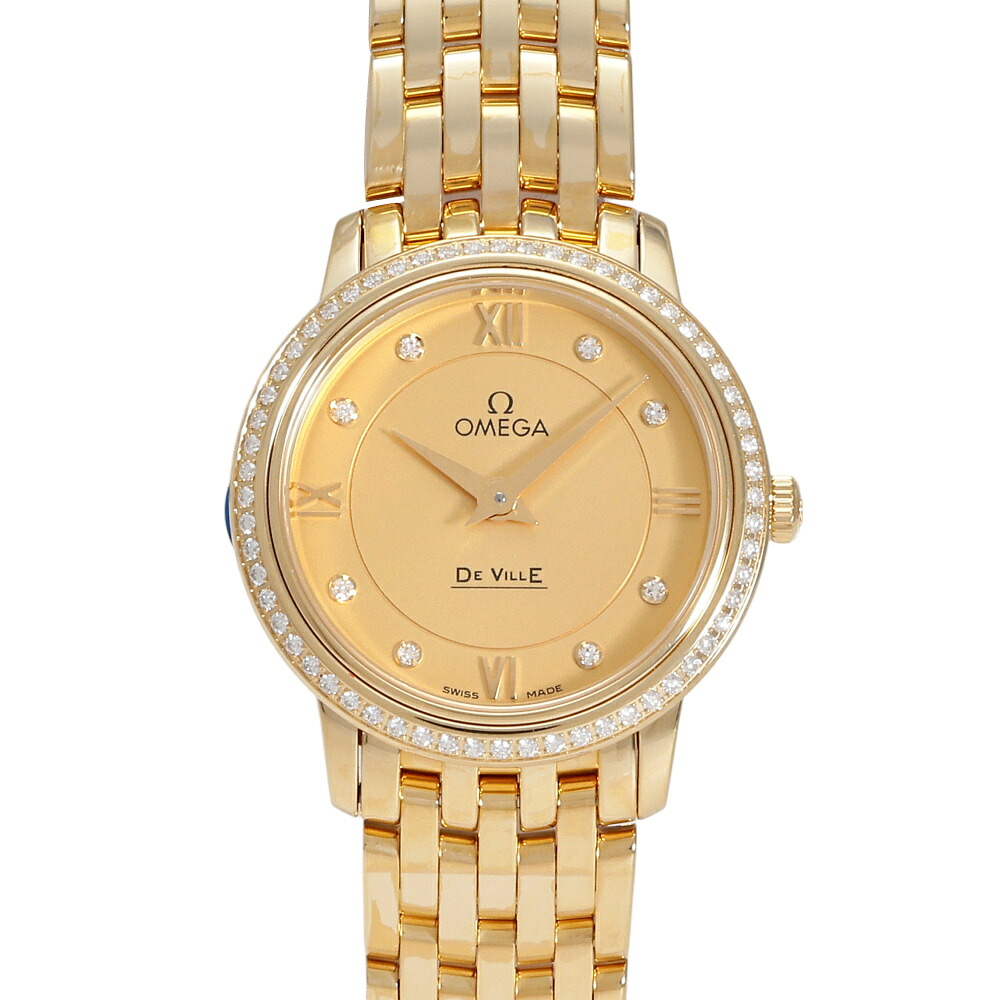 オメガ OMEGA デ・ヴィル プレステージ 424.55.27.60.58.001 イエロー文字盤 新品 腕時計 レディース ウォッチ Watch 送料無料 ラッピング無料|ジェムキャッスルゆきざきLadies