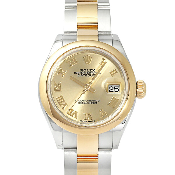 ロレックス ROLEX デイトジャスト 28 279163 シャンパン/ローマ文字盤 中古 腕時計 レディース ウォッチ Watch USED 中古品 ブランド品 美品 送料無料 ラッピング無料|ジェムキャッスルゆきざきLadies