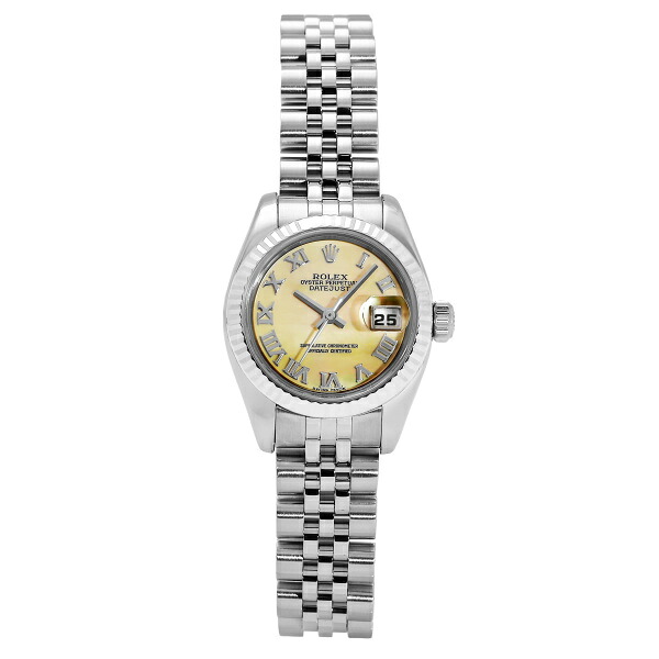 ロレックス ROLEX デイトジャスト 26 179174NR イエロ—/ローマ文字盤 中古 腕時計 レディース|ジェムキャッスルゆきざきLadies