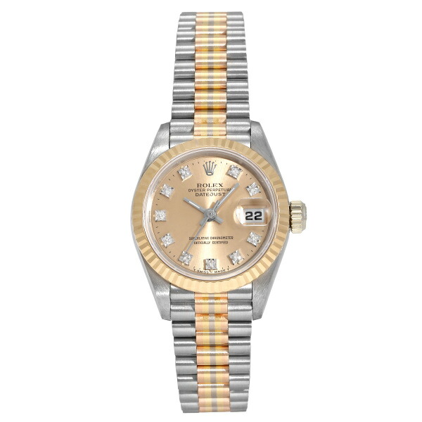 ロレックス ROLEX デイトジャスト 26 69179G シャンパン/10PD文字盤 中古 腕時計 レディース ウォッチ Watch USED 中古品 ブランド品 美品 送料無料 ラッピング無料|ジェムキャッスルゆきざきLadies