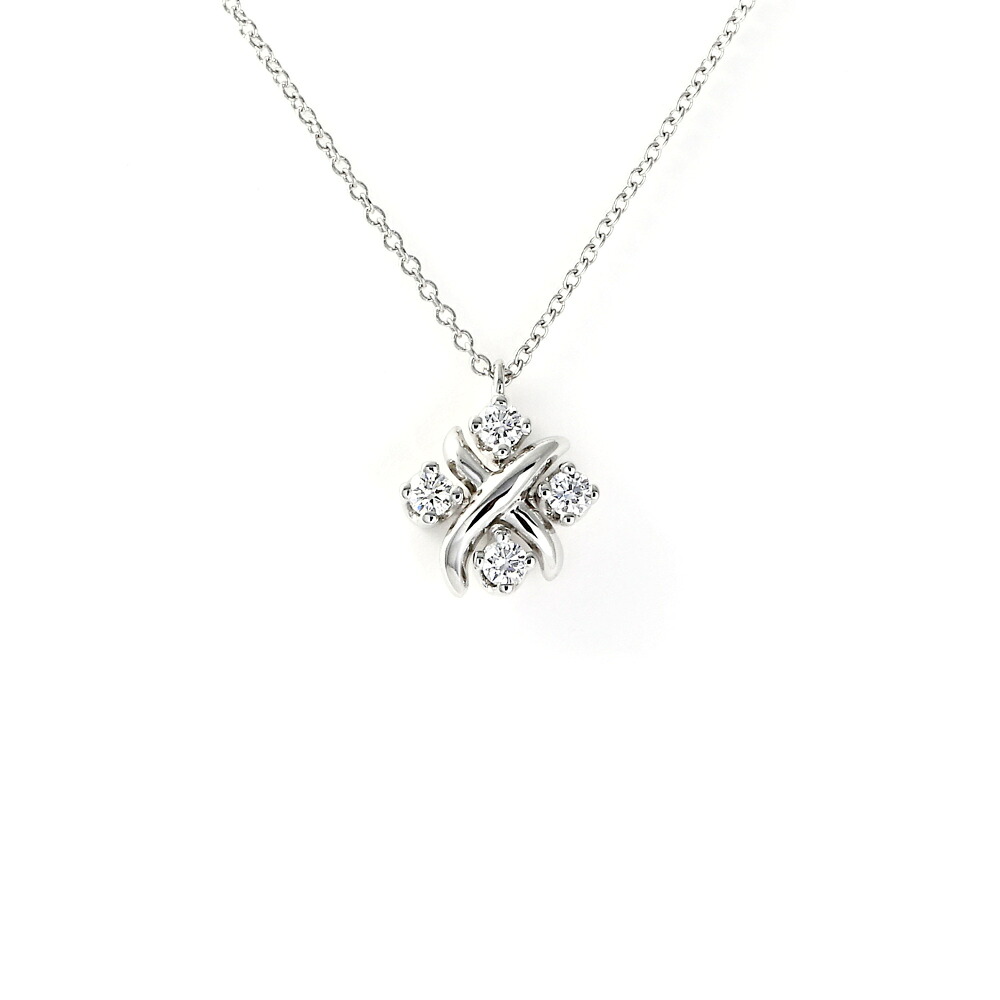 ティファニー シュランバージェ PT950 ネックレス 中古 Tiffany ペンダント Necklace チェーン USED 中古品 ブランド品 美品 送料無料 ラッピング無料｜ジェムキャッスルゆきざきLadies