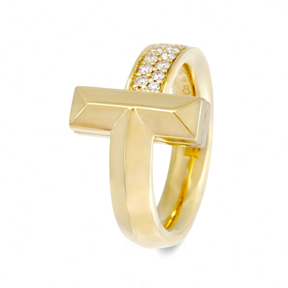 ティファニー T ワン K18イエローゴールド リング 中古 Tiffany 指輪 Ring 18金 18K YG USED 中古品 ブランド品 美品 送料無料 ラッピング無料｜ジェムキャッスルゆきざきLadies