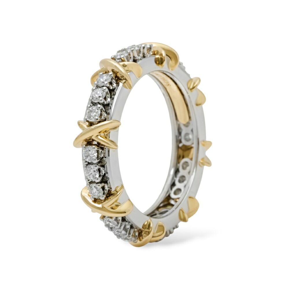 ティファニー ジャン・シュランバージェ リン K18イエローゴールド PT950 リング 中古 Tiffany 指輪 Ring 18金 18K YG USED 中古品 ブランド品 美品 送料無料 ラッピング無料｜ジェムキャッスルゆきざきLadies