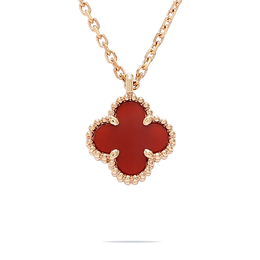 ヴァンクリーフ＆アーペル スウィートアルハンブラ K18ローズゴールド ネックレス 中古 Van Cleef & Arpels VCA ペンダント Necklace チェーン 18金 18K USED 中古品 ブランド品 美品 送料無料 ラッピング無料 Pendant｜ジェムキャッスルゆきざきLadies