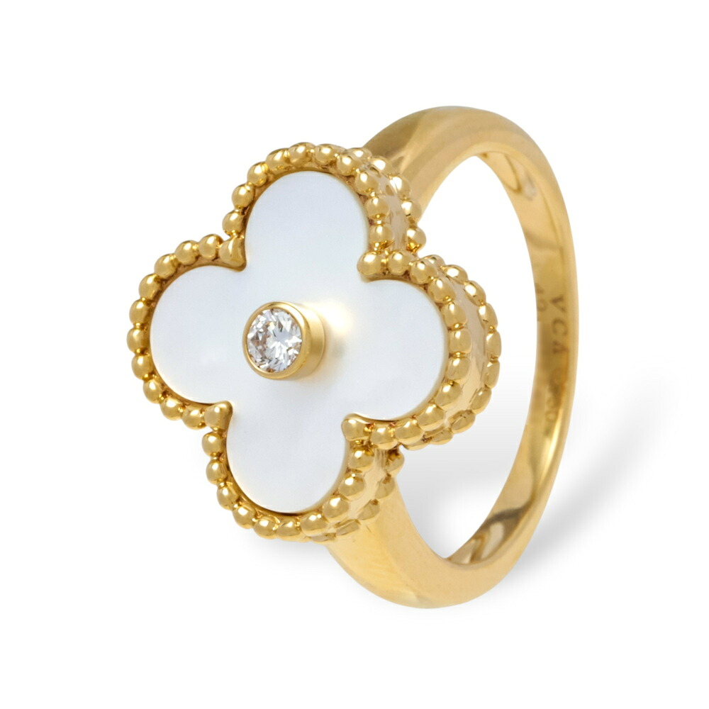 ヴァンクリーフ&アーペル ヴィンテージアルハンブラ K18イエローゴールド リング 中古 Van Cleef & Arpels VCA 指輪 Ring 18金 18K YG USED 中古品 ブランド品 美品 送料無料 ラッピング無料|ジェムキャッスルゆきざきLadies