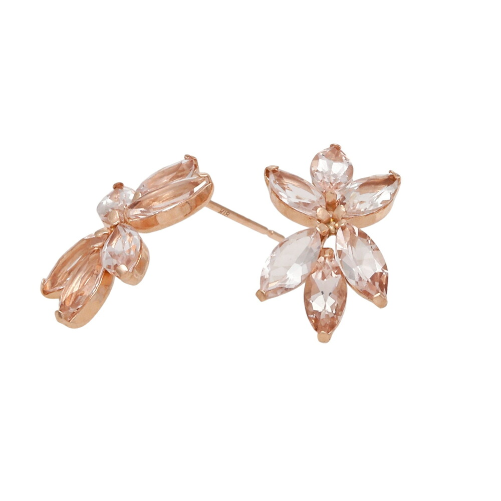 K18ピンクゴールド モルガナイト ピアス Pierce イヤリング 18金 18K PG 送料無料 ラッピング無料 指輪 Ring Earring|ジェムキャッスルゆきざきLadies